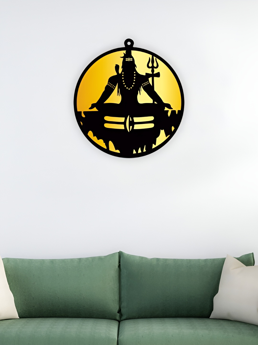 CVANU Yellow & Black Shivji Printed Hanging Wall Decor