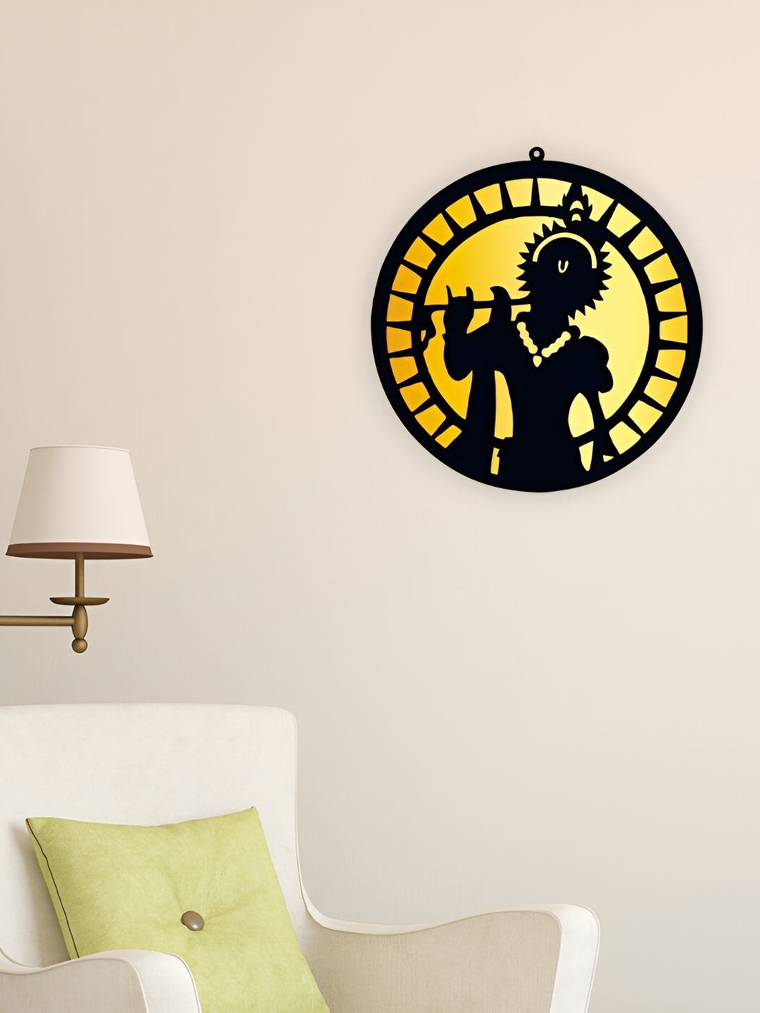 

CVANU Yellow & Black Printed Hanging Wall Decor
