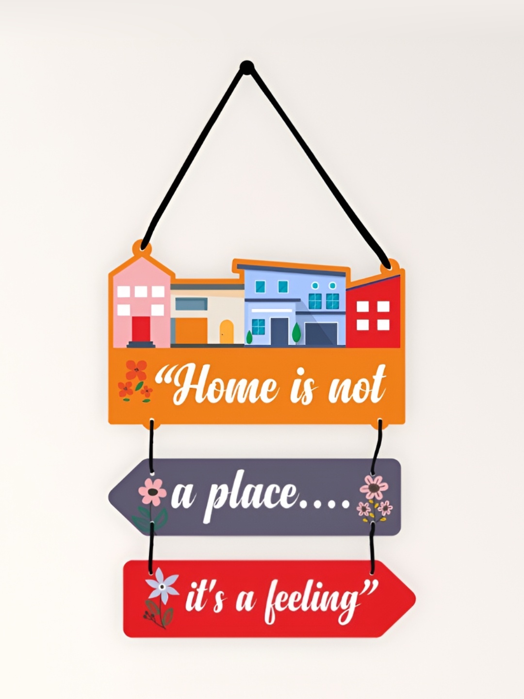 

CVANU Red & Yellow Printed Hanging Wall Decor