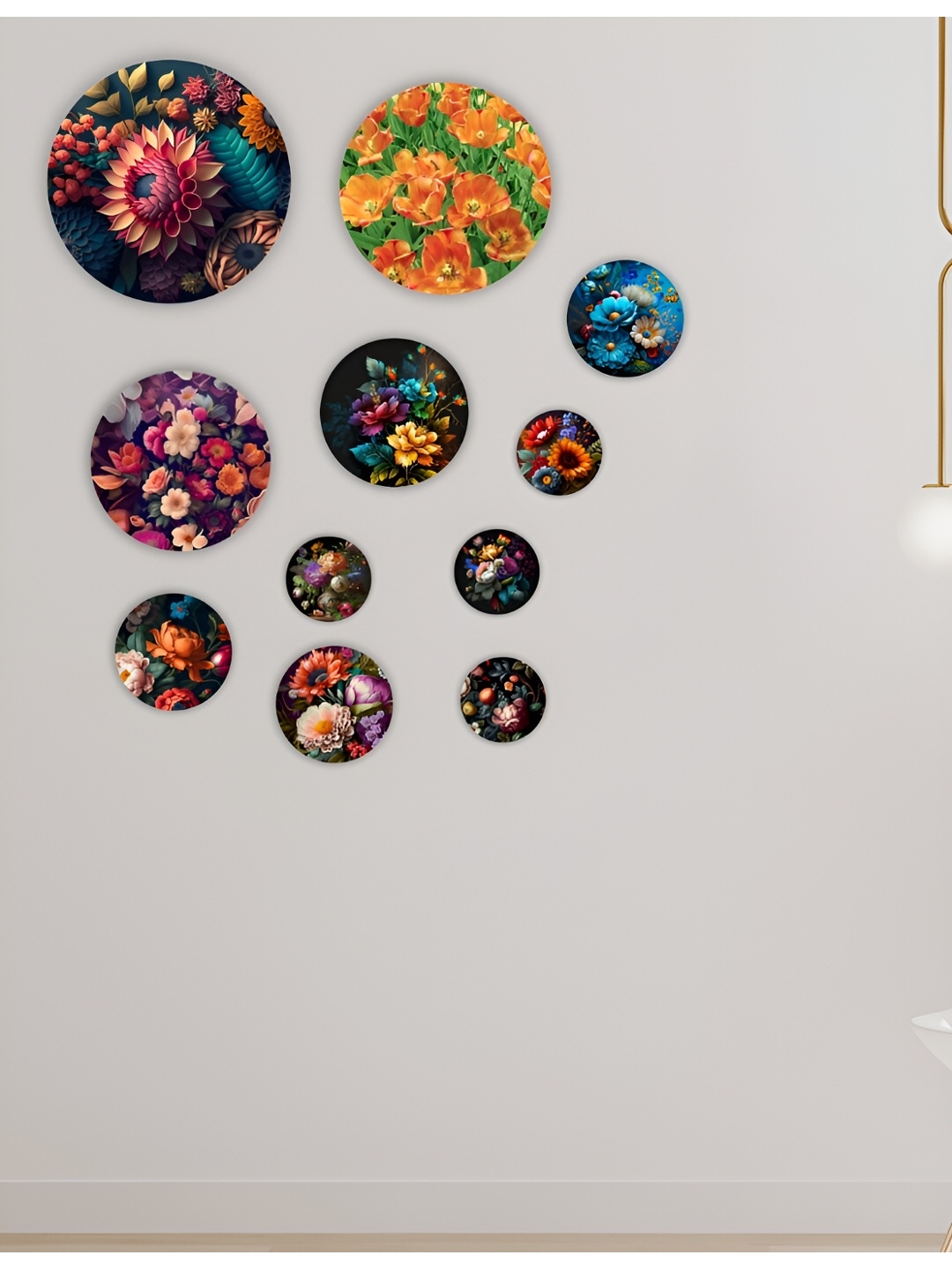 

CVANU Blue & Green 11 Pieces Floral Hanging Wall Decor