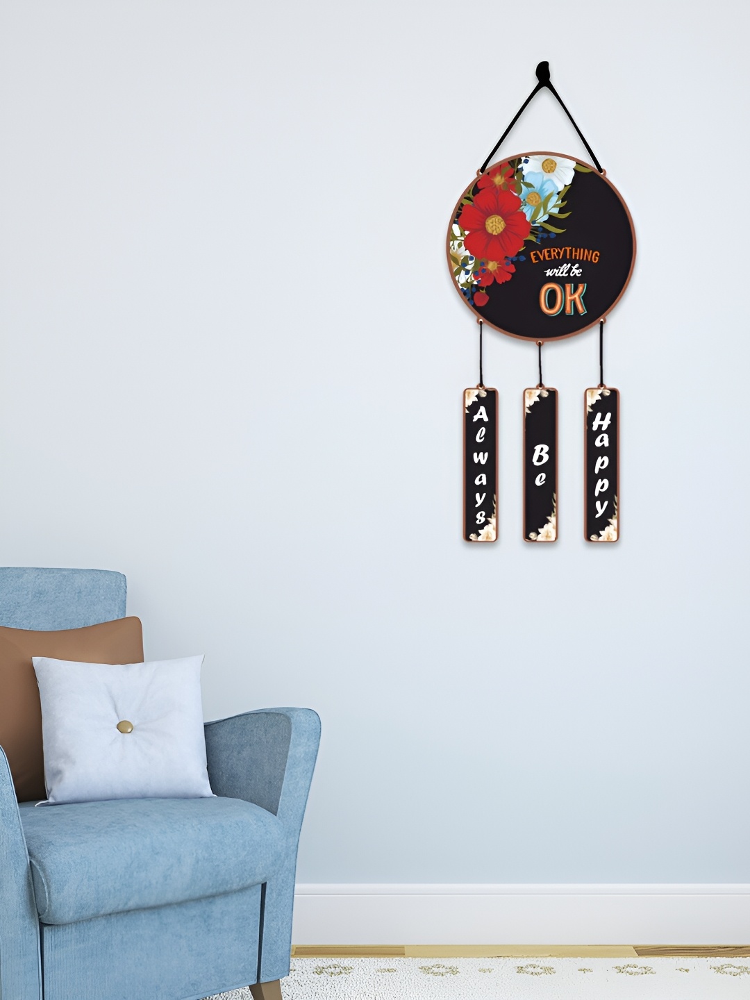 

CVANU Black & Red Printed Hanging Wall Decor