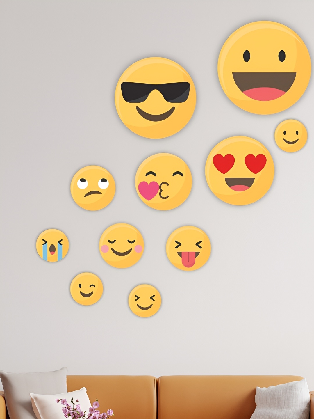 

CVANU Yellow 11 Pieces Emoji Hanging Wall Decor