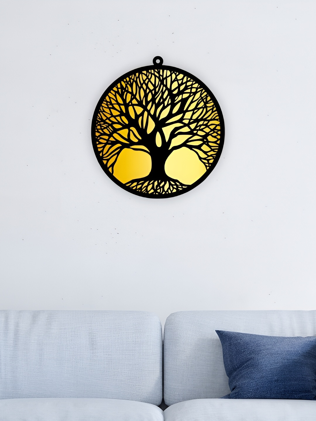 

CVANU Yellow & Black Printed Hanging Wall Decor