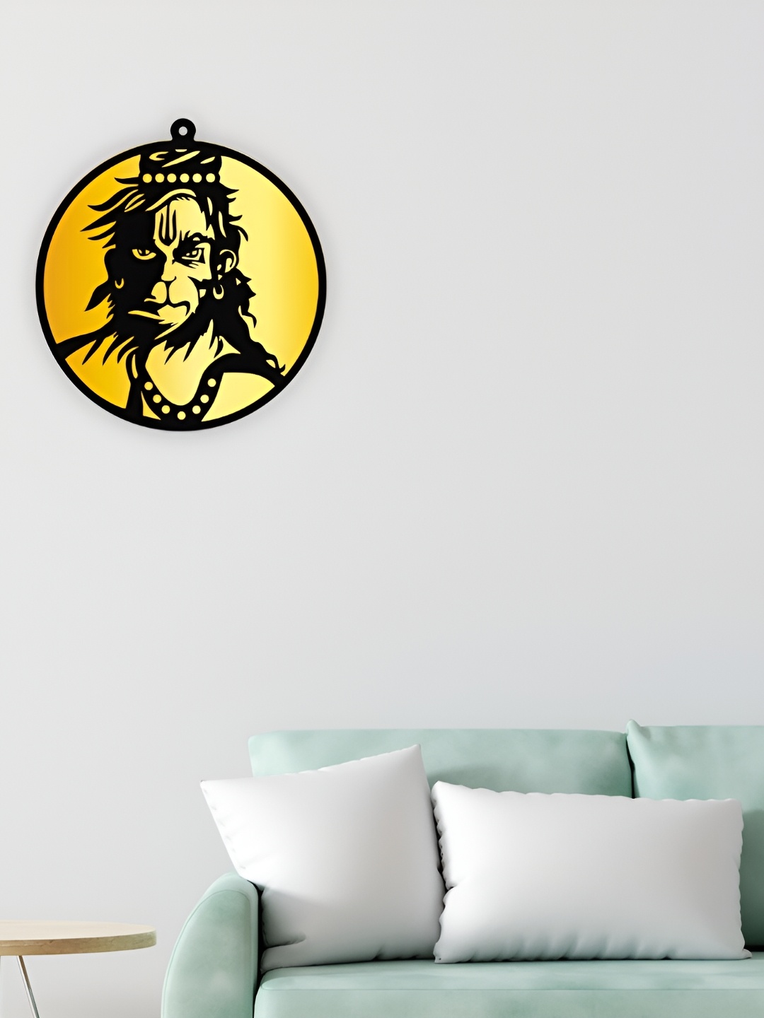 

CVANU Yellow & Black Hanuman Printed Hanging Wall Decor