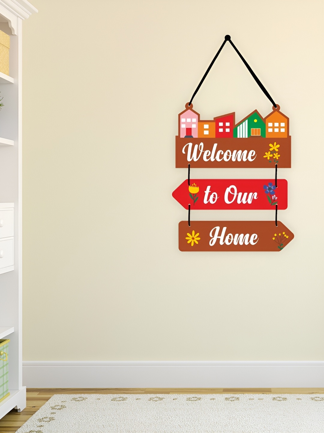 

CVANU Brown & Red Printed Hanging Wall Decor