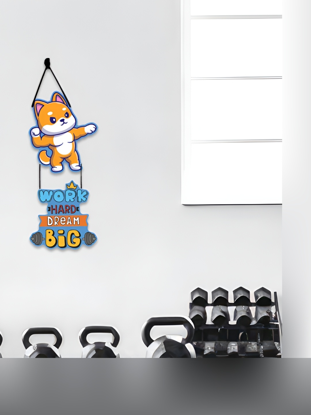 

CVANU Blue & White Printed Hanging Wall Decor, Orange