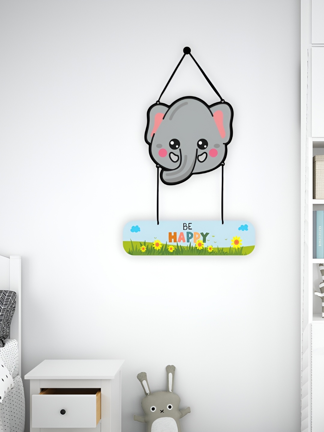 

CVANU Grey & Green Printed Hanging Wall Decor
