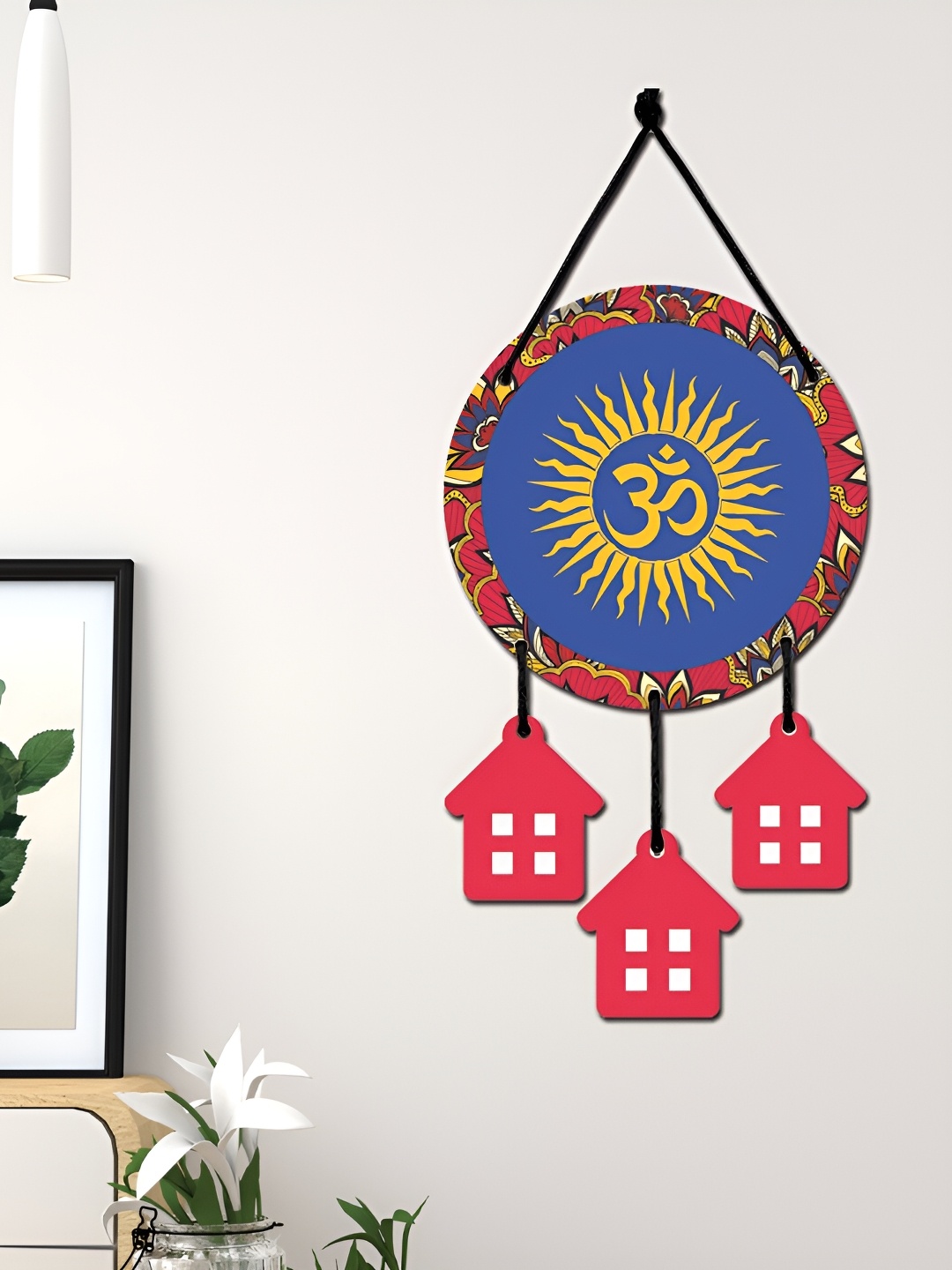 

CVANU Blue & Red Printed Hanging Wall Decor