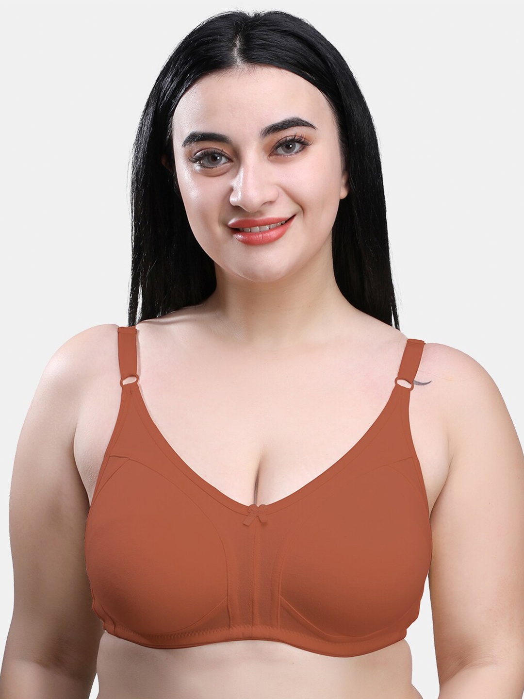 

MAROON Full Coverage Non Padded Minimizer Bra With All Day Comfort, Rust