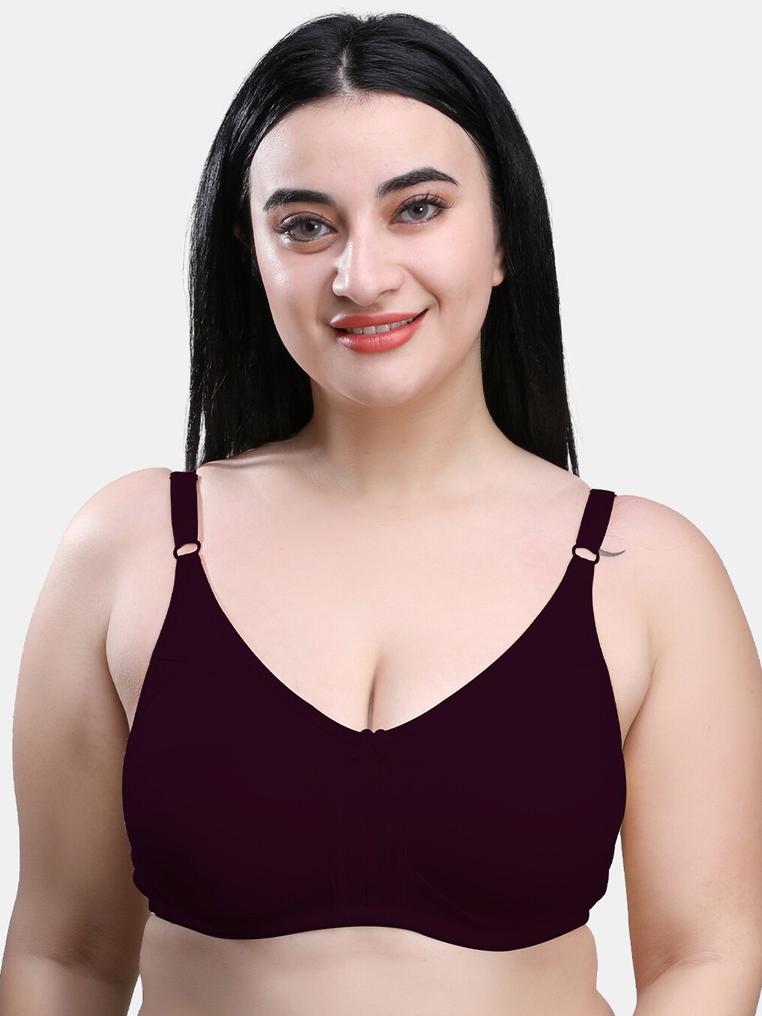 

MAROON Full Coverage Non Padded Minimizer Bra With All Day Comfort, Burgundy