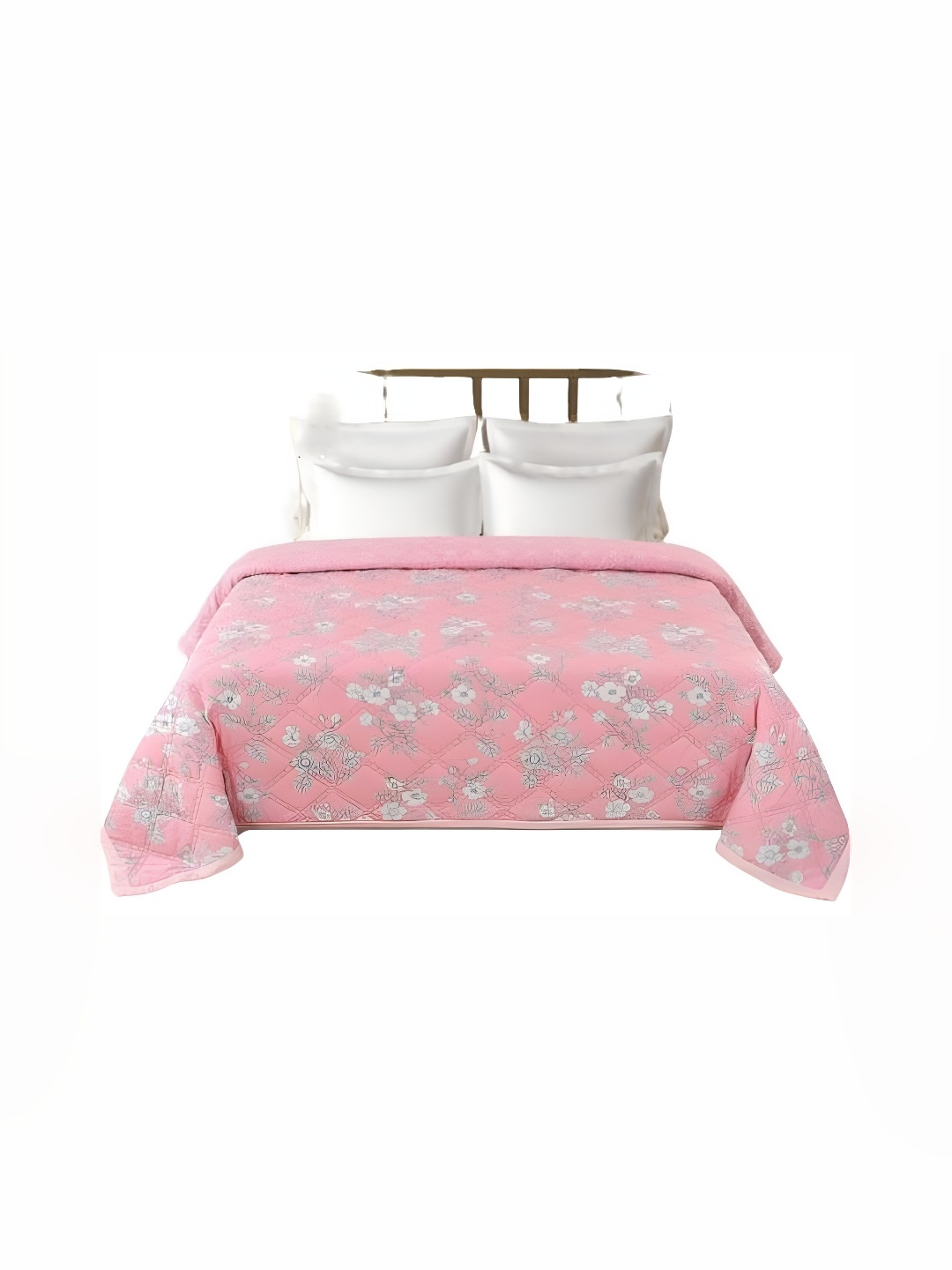 

Signature Pink & White 2 Pcs Floral Microfiber AC Room Single Bed Comforter