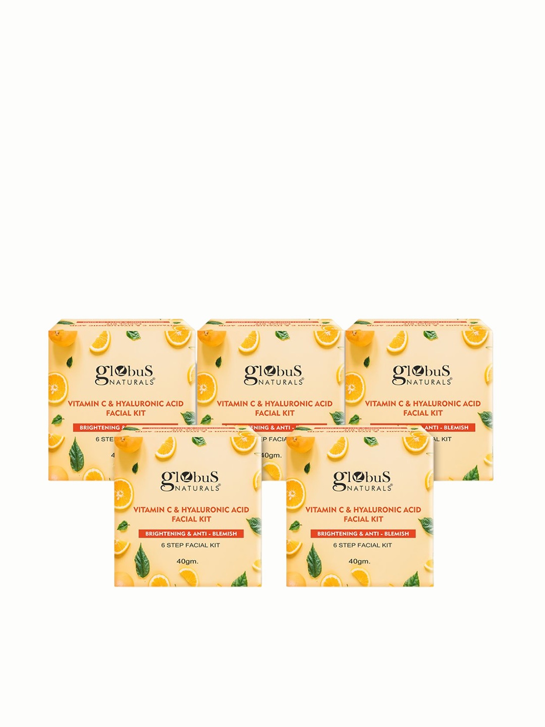 

Globus naturals Set Of 5 Vitamin C Skin Brightening Facial Kit - 50 gm Each, White