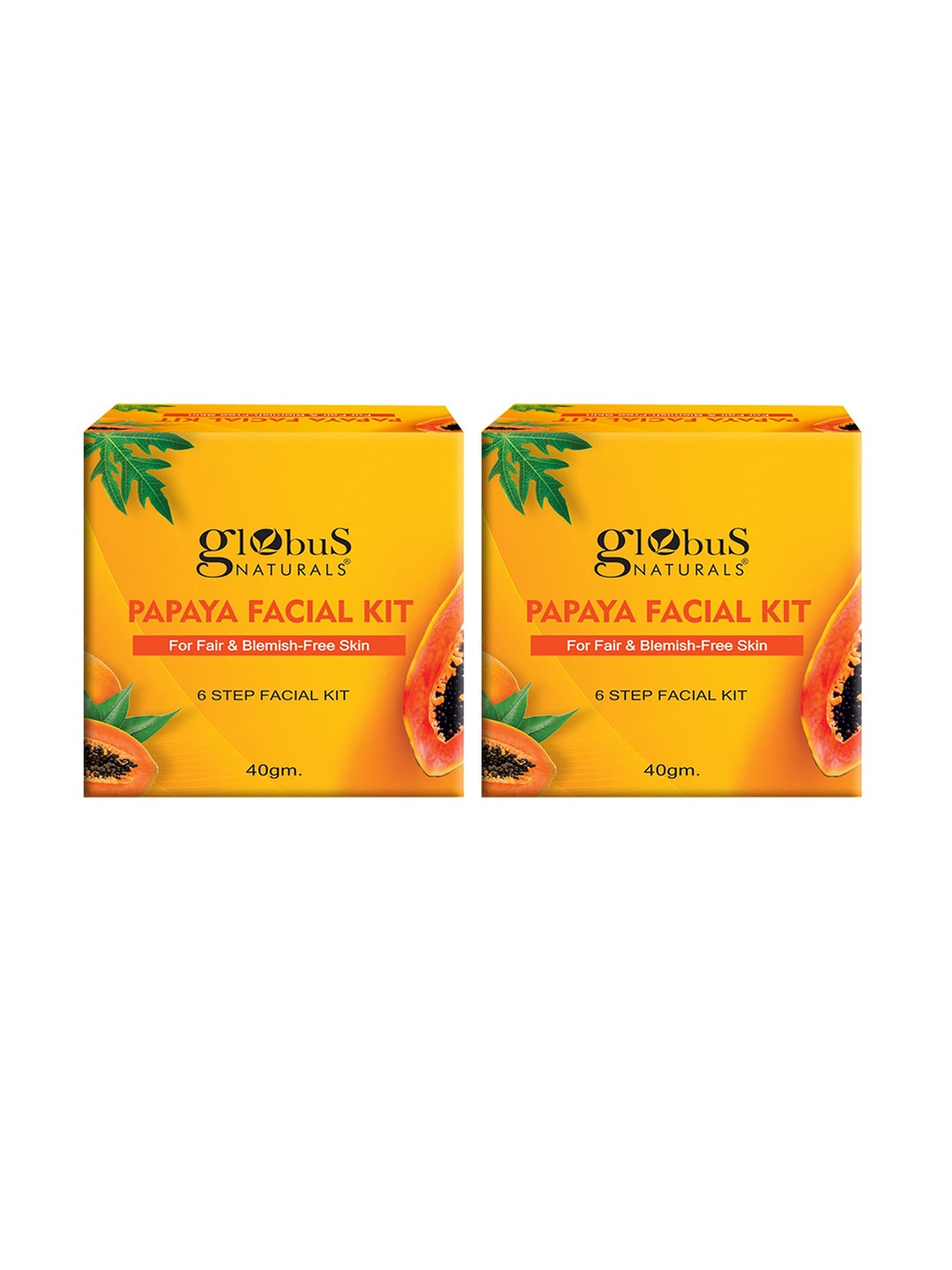 

Globus naturals Set Of 2 Papaya Facial Kit For Anti-Tanning - 40g Each, White
