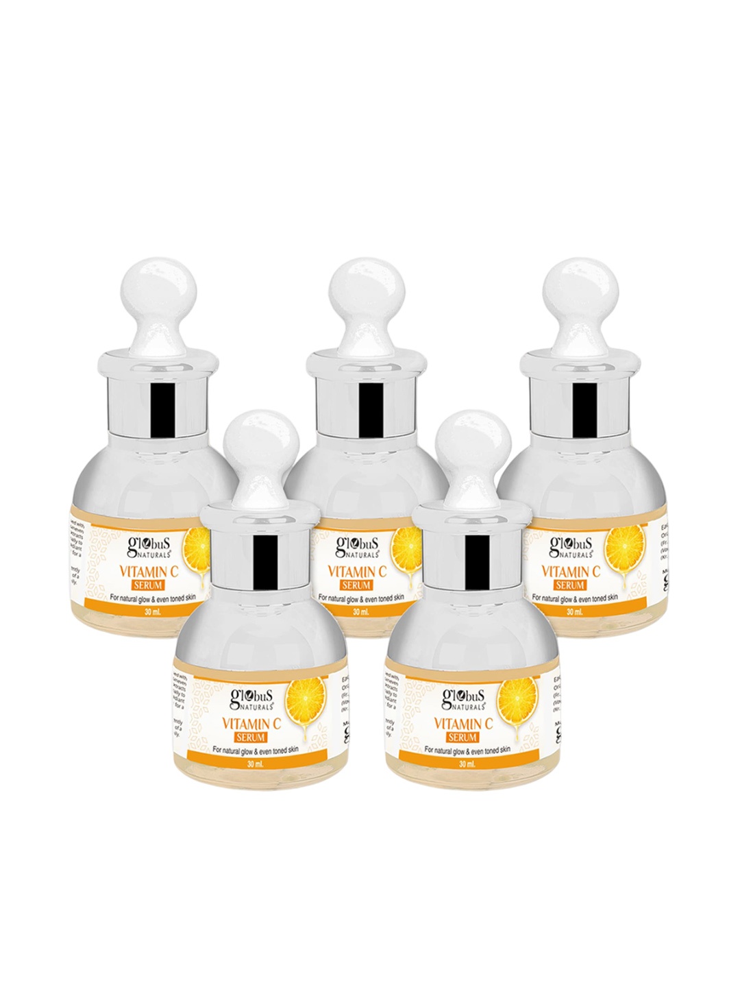 

Globus naturals Set Of 5 Vitamin C Face Serum For Natural Glow & Even Skin Tone -30ml Each, White