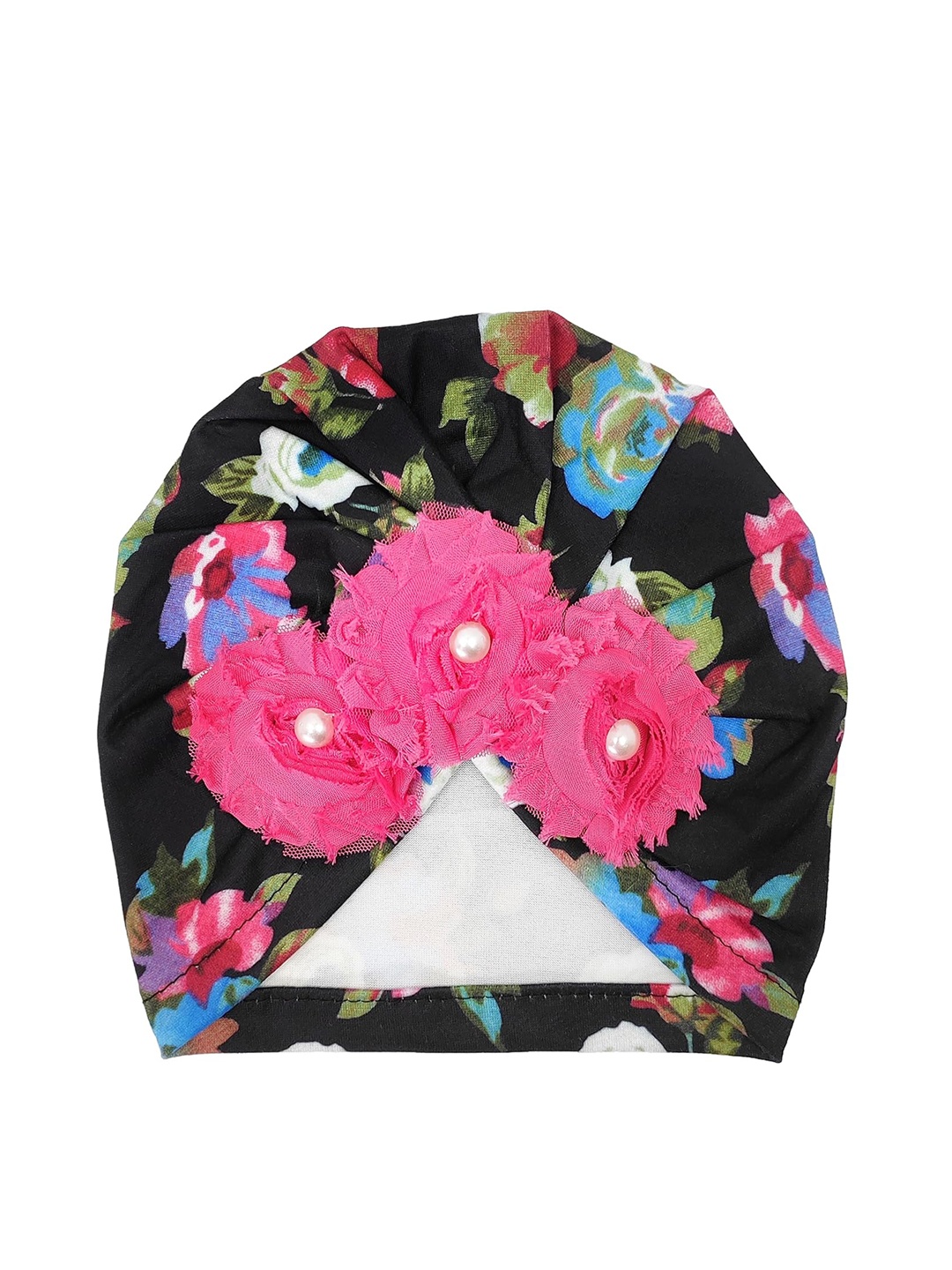 

ANNA CREATIONS Infant Girls Printed Turban Beanie Cap, Pink