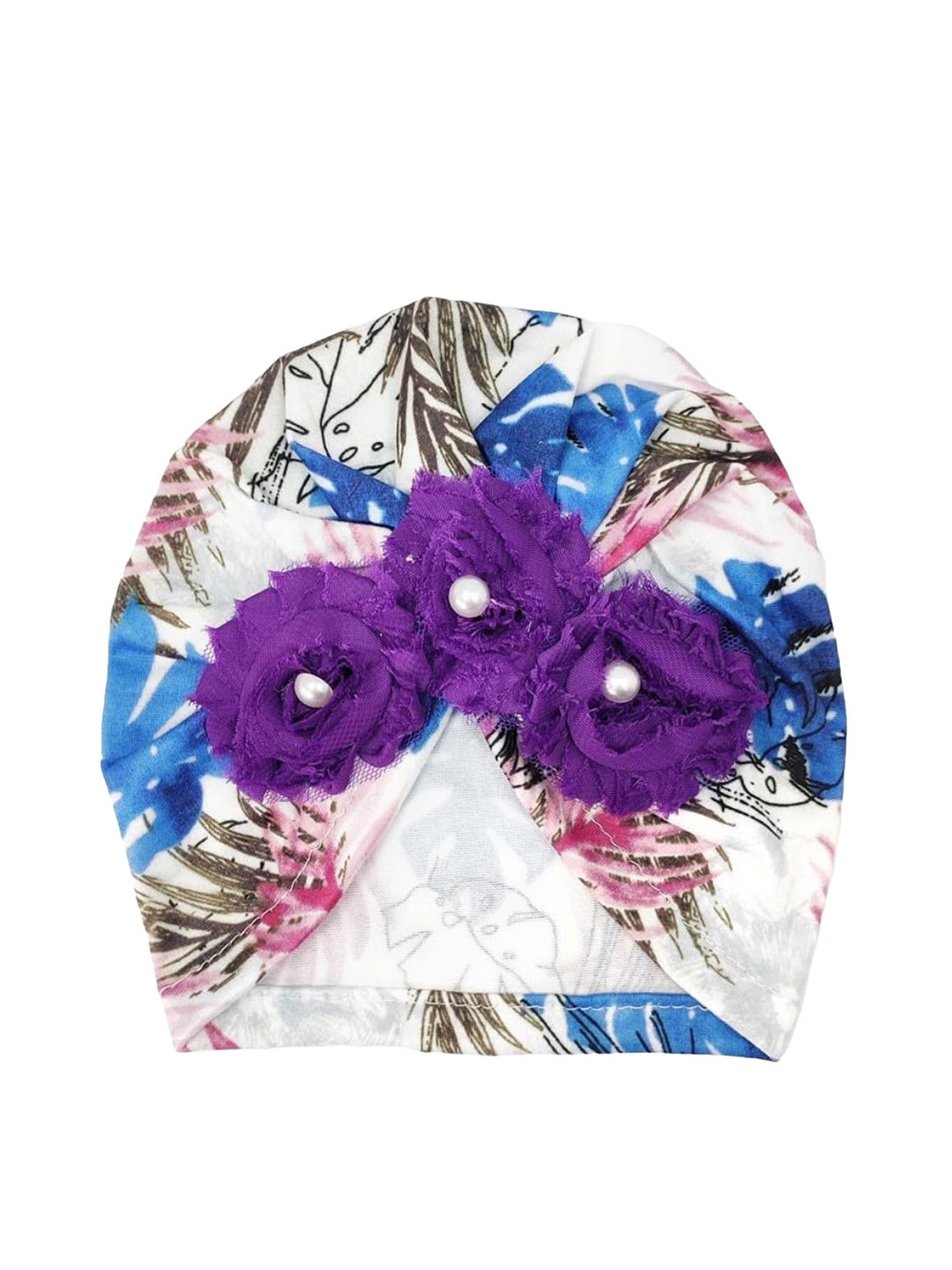 

ANNA CREATIONS Girls Flower Head Wrap Cap, Purple