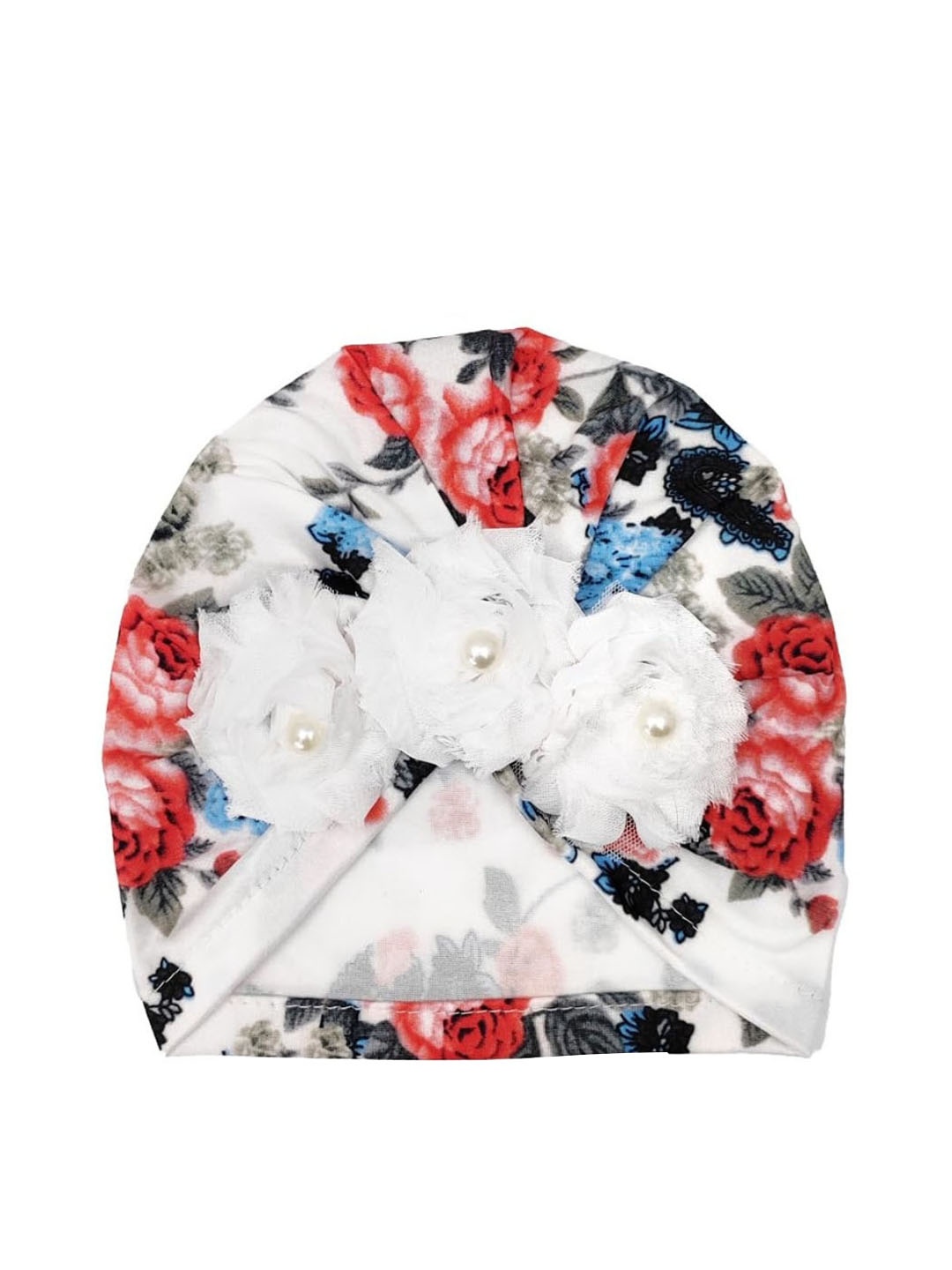 

ANNA CREATIONS Girls Flower Head Wrap Cap, White