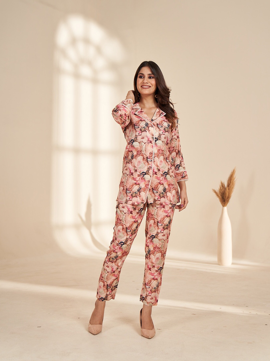 

Rujave Floral Printed Co Ords Set, Pink