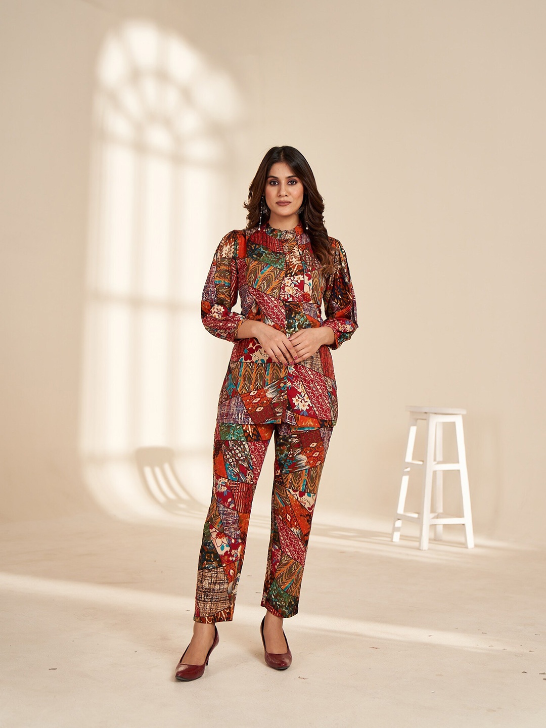 

Rujave Floral Print Top & Trouser, Magenta