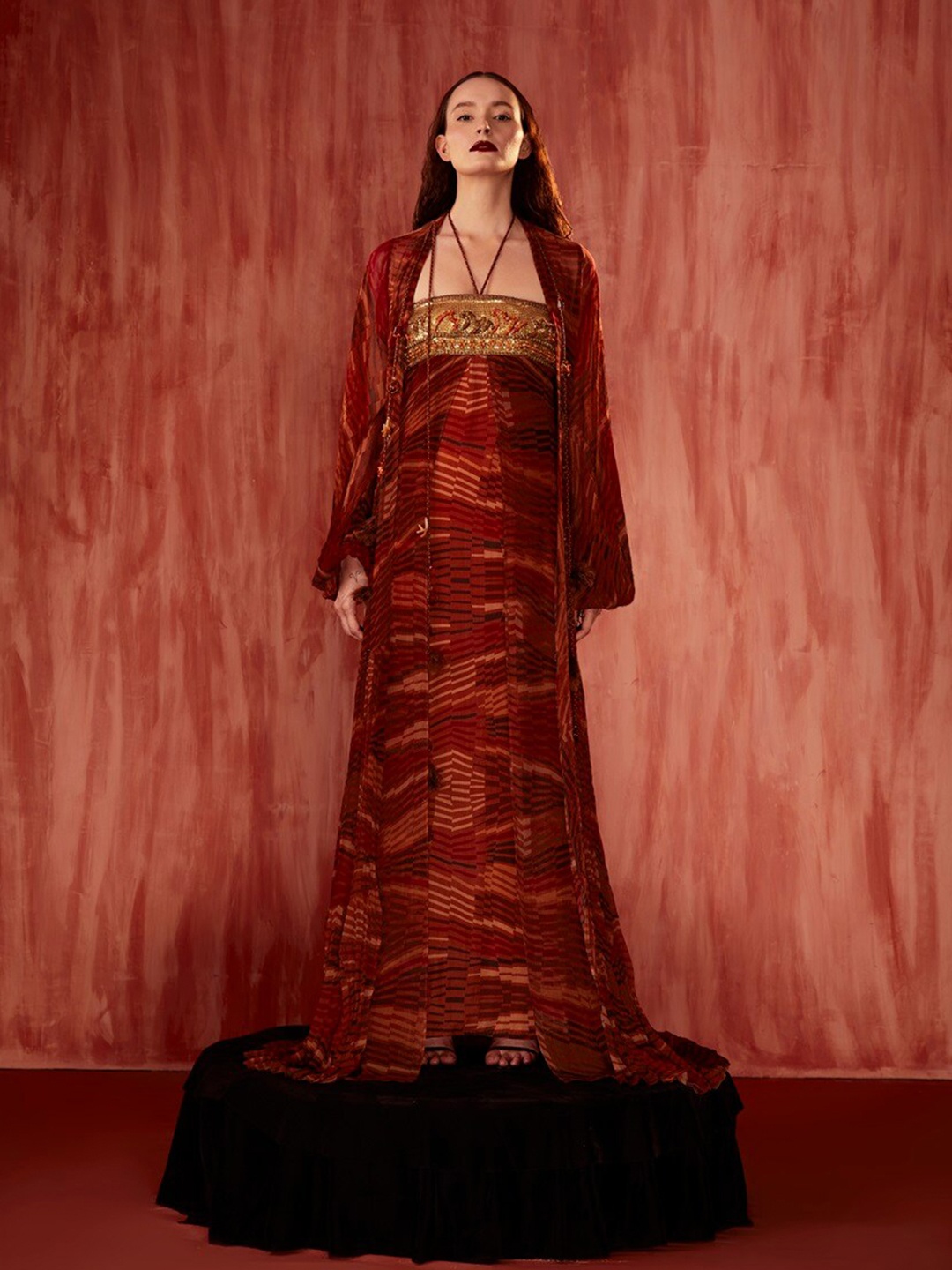 

Nikita Mhaisalkar Chiffon Maxi Dress, Orange