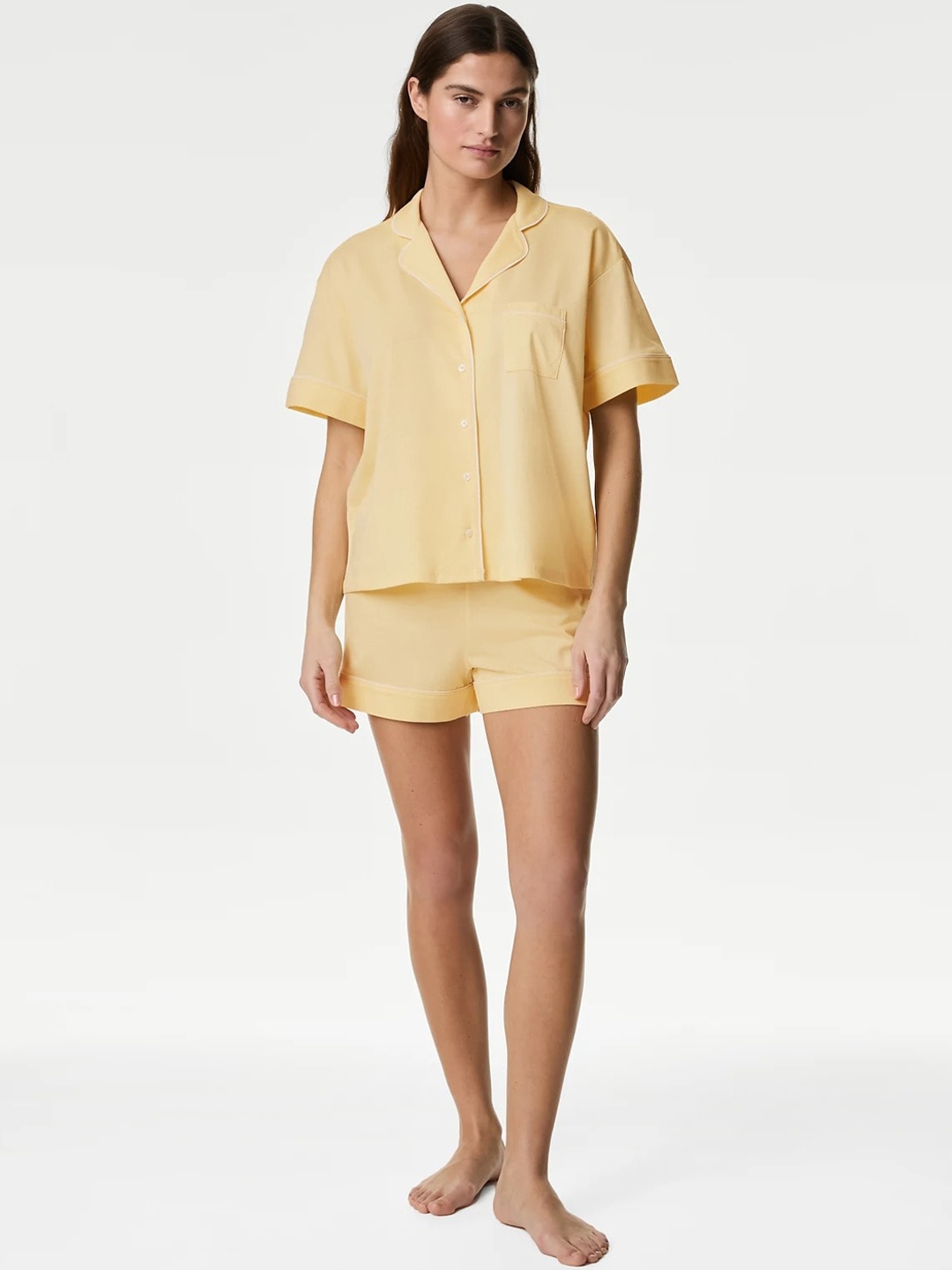 

Marks & Spencer Cotton Modal Night Suit, Yellow