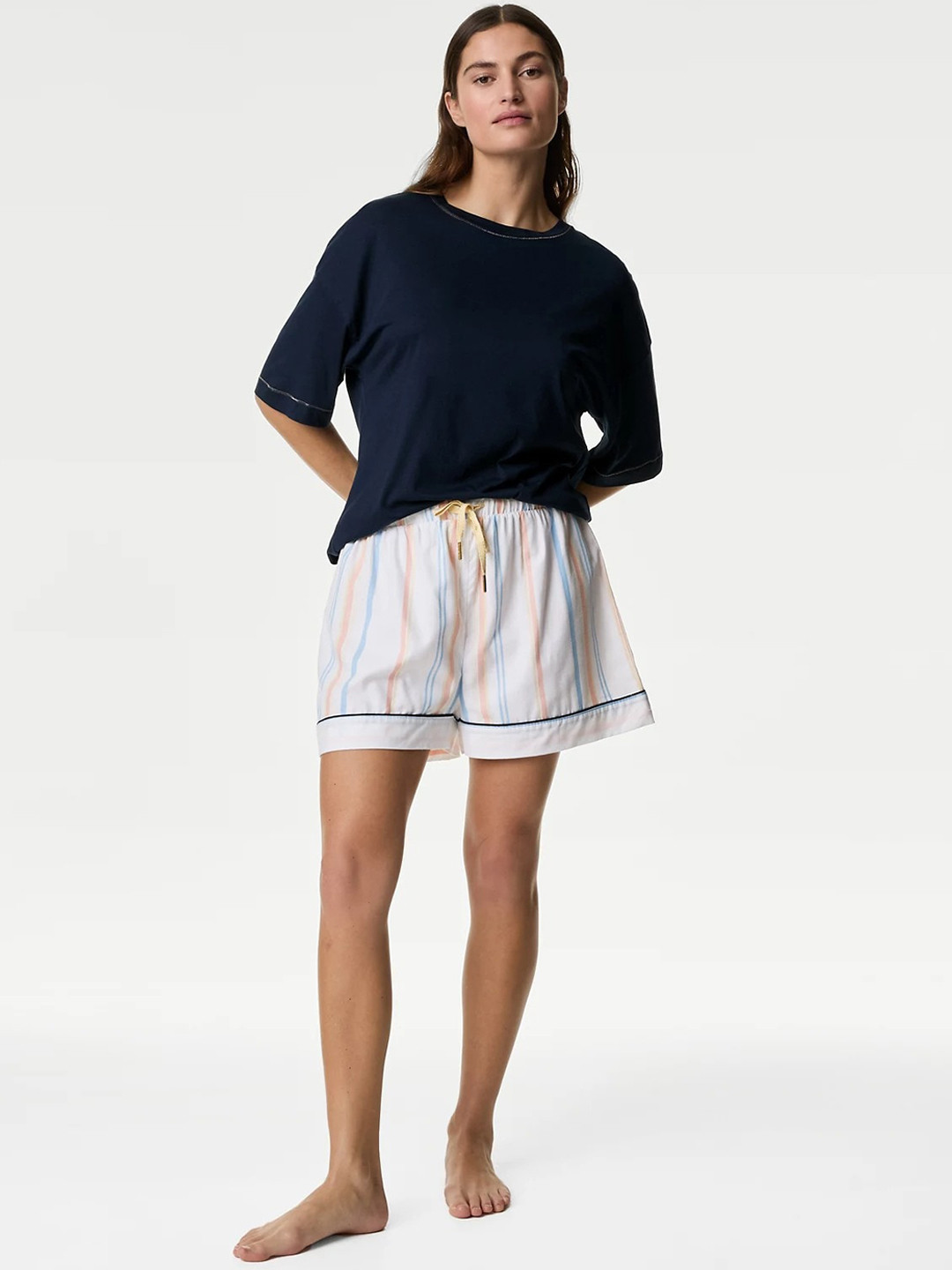 

Marks & Spencer Cotton Modal Night Suit, Navy blue