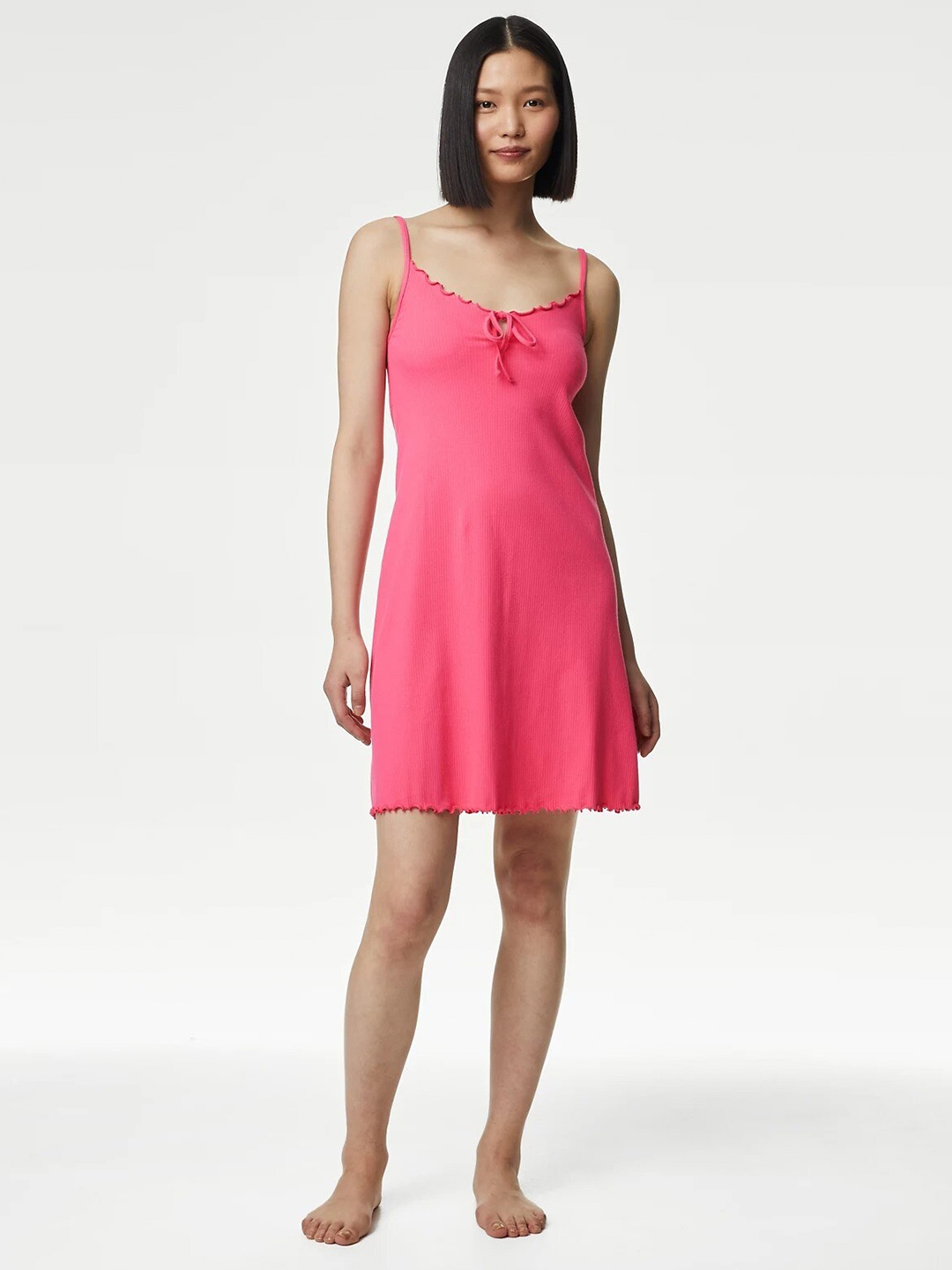 

Marks & Spencer Ribbed Sleeveless Nightdress, Pink