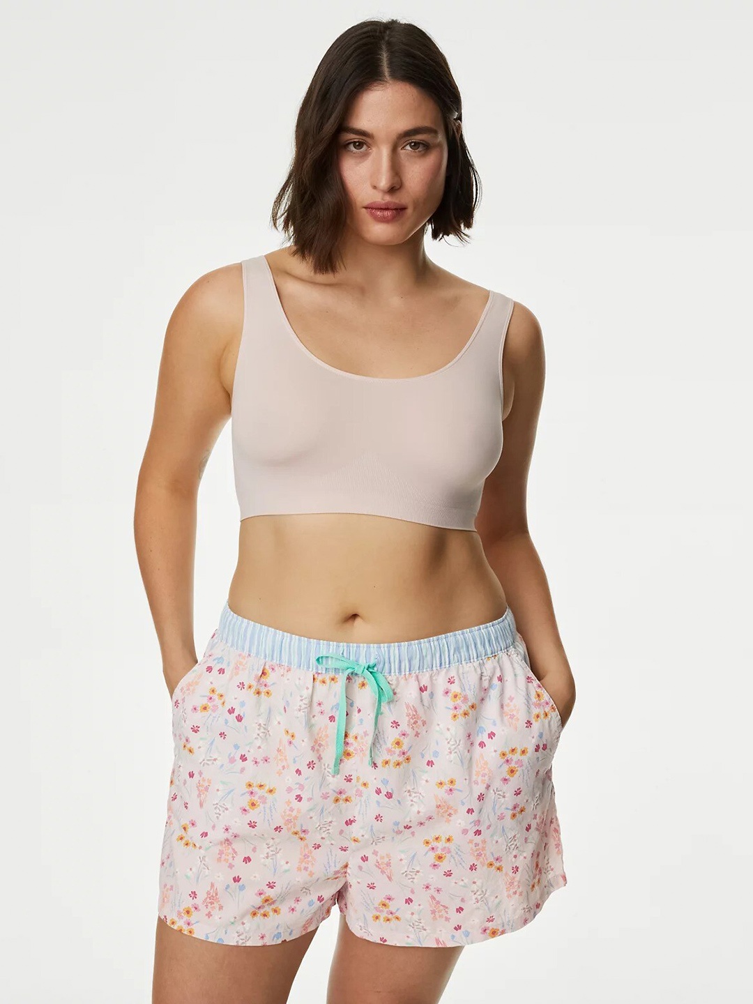 

Marks & Spencer Women Printed Lounge Shorts, Pink