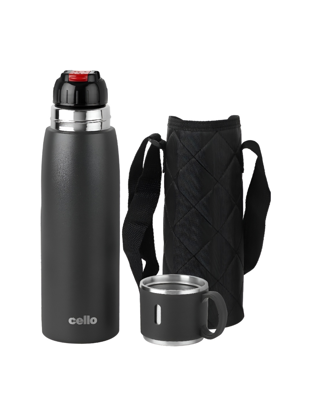 

Cello Black Stainless Steel Double Walled Water Bottle 750 ml
