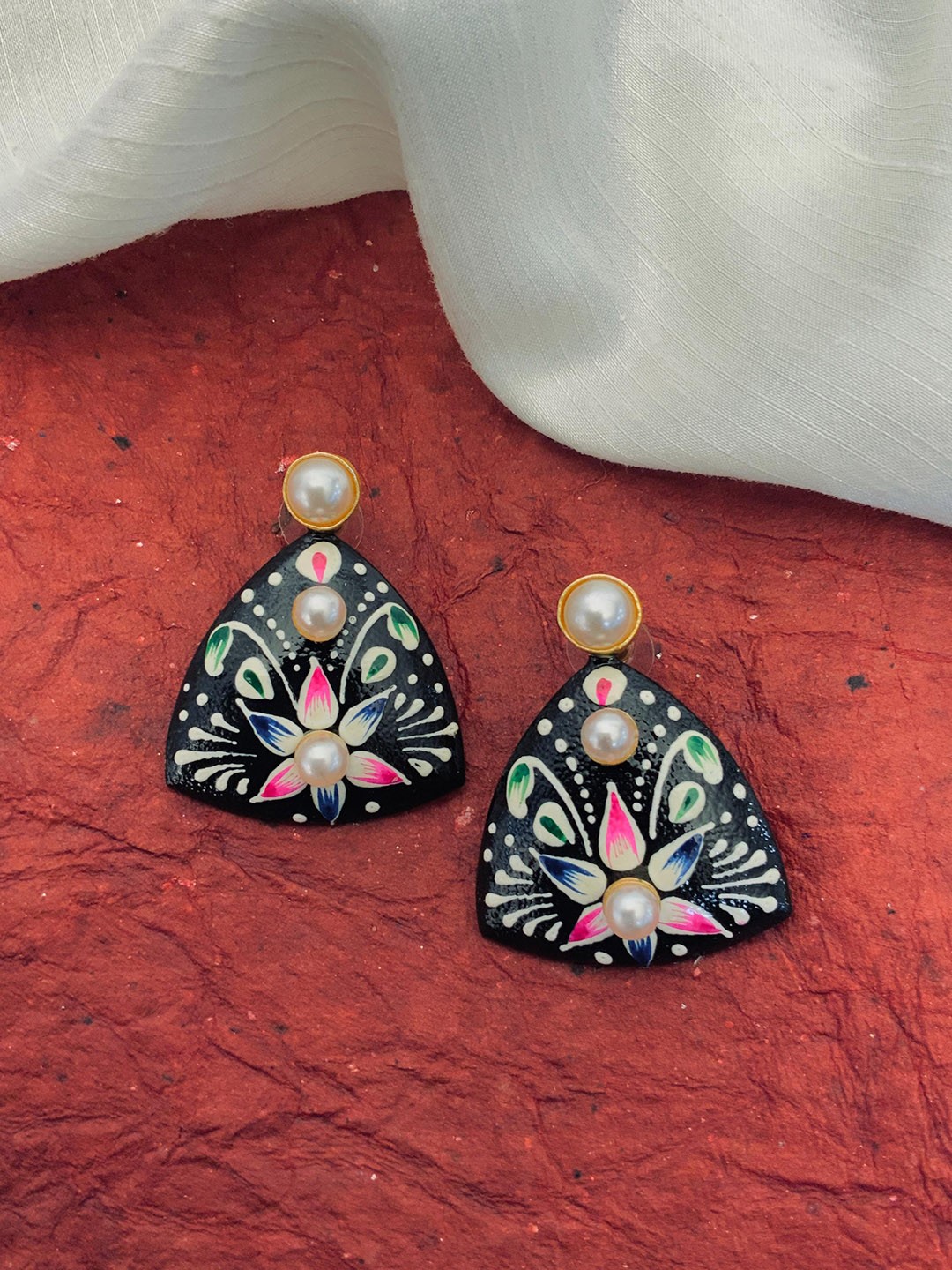 

Sangria Gold-Plated & Beaded Drop Earrings