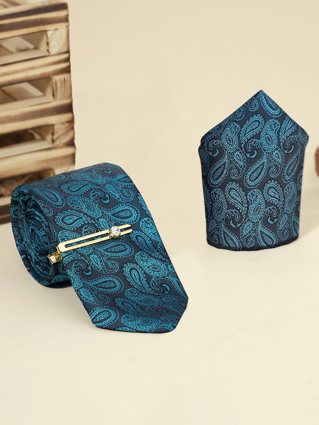 

LOUIS STITCH Men Silk Necktie Accessory Gift Set, Green