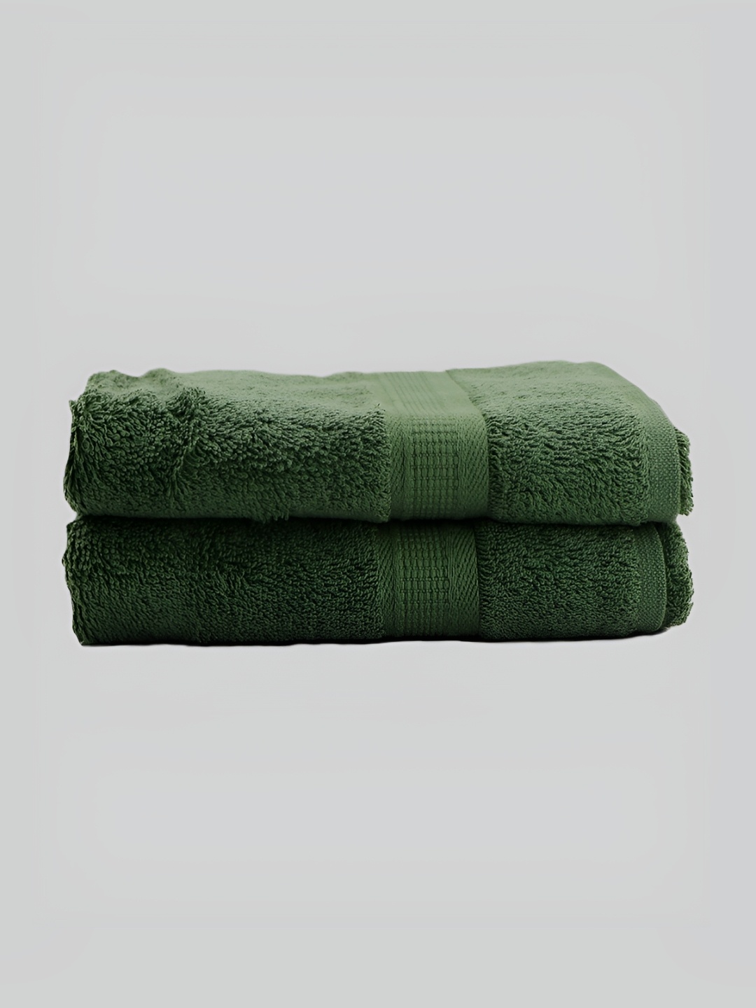 

BOMBAY DYEING Santino Olive Green 2 Pieces 550 GSM Pure Cotton Hand Towels