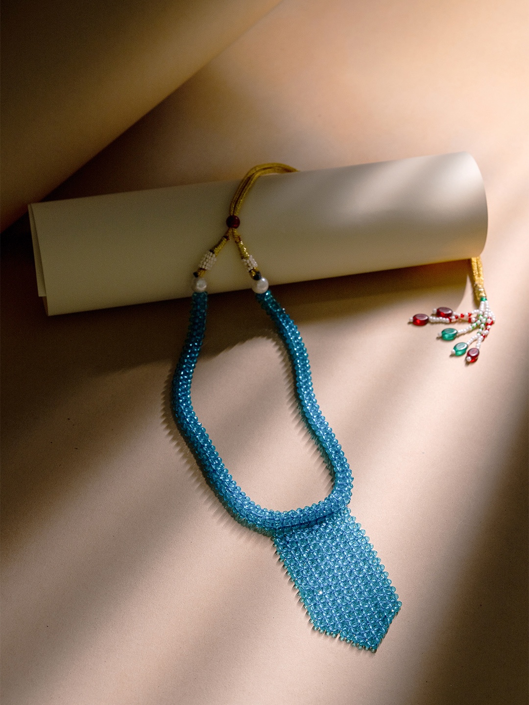 

VIRAASI Brass Crystal Beaded Necklace, Blue