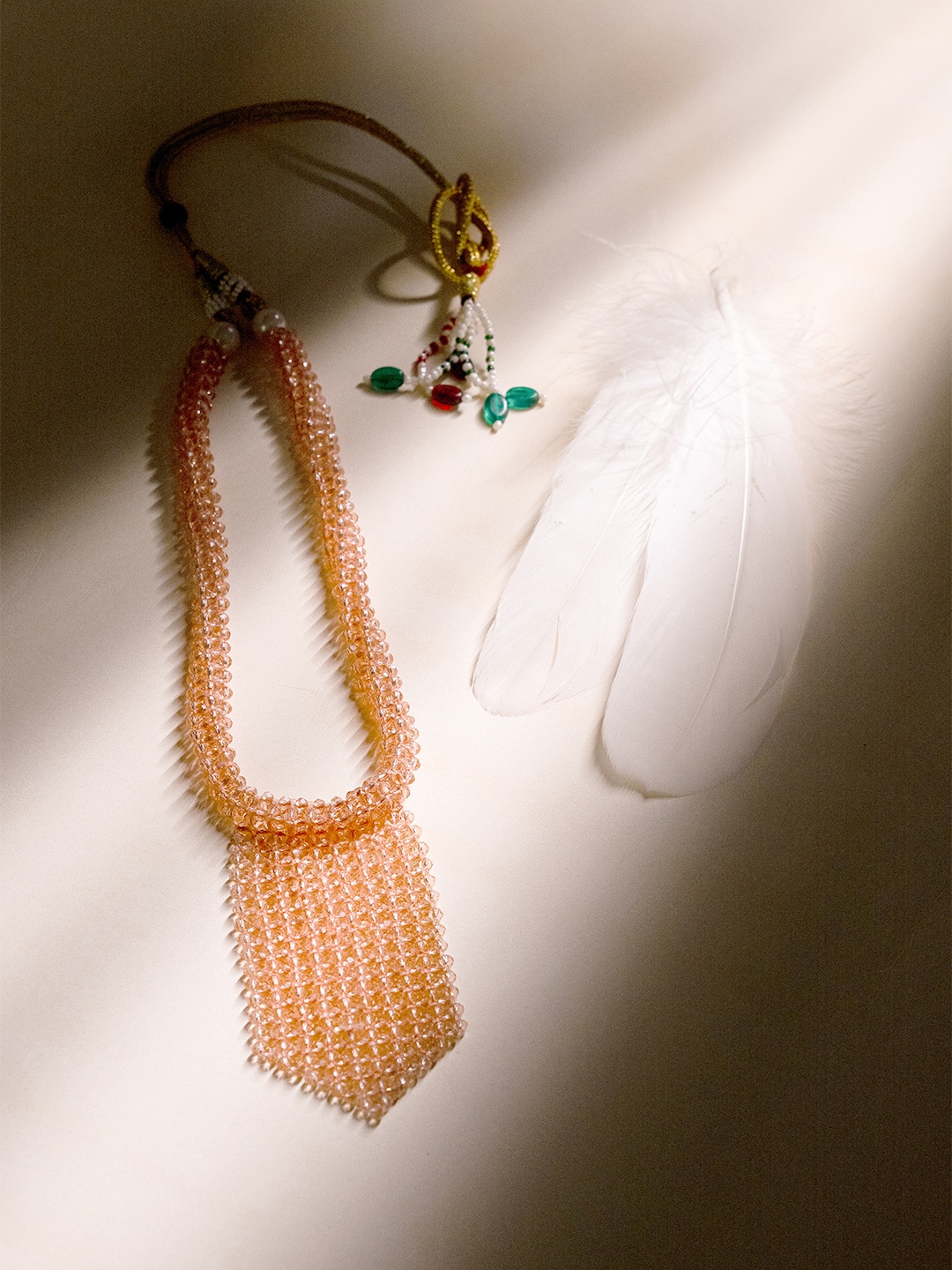

VIRAASI Brass Crystal Beaded Necklace, Orange