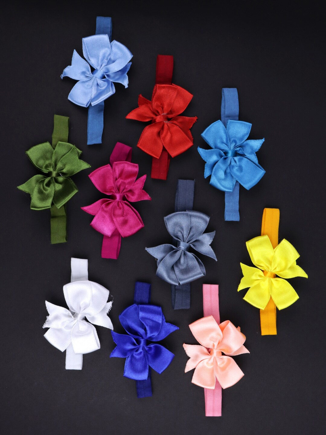 

Xivir Girls Set of 5 Bow Hairbands, Green