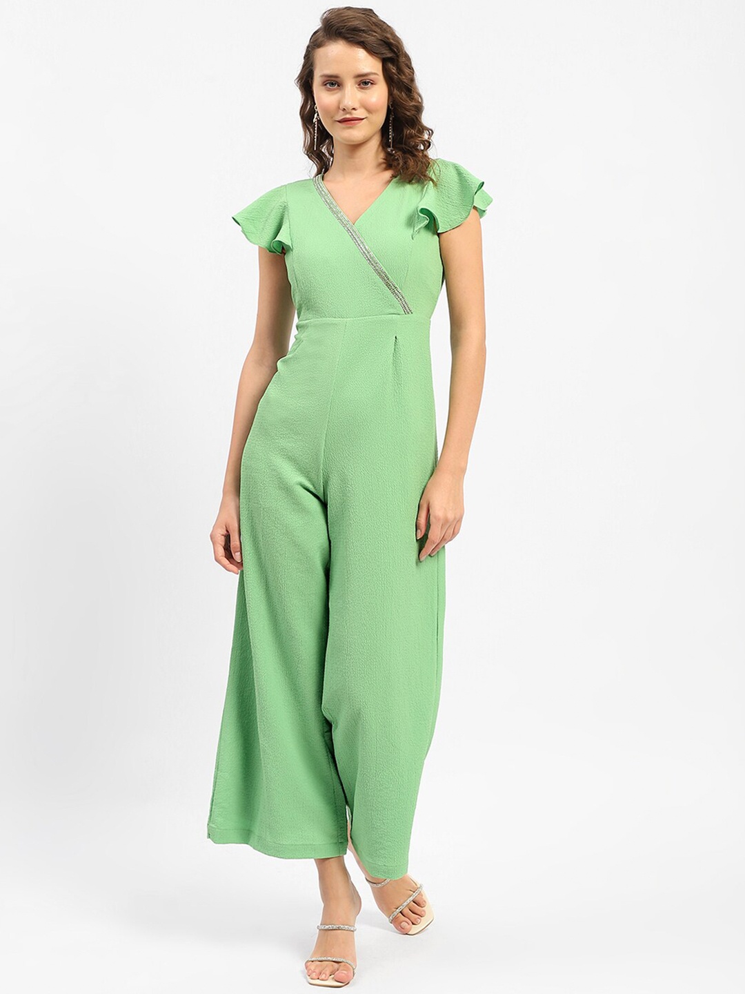 

Madame Embellished Basic Jumpsuit, Green