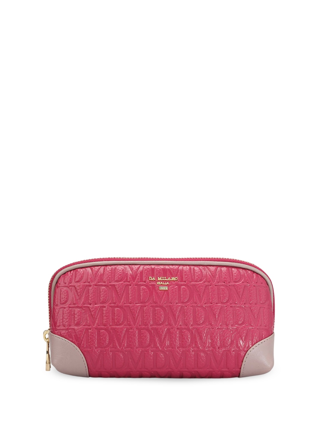 

Da Milano Textured Pouch Leather Travel Accessory, Magenta