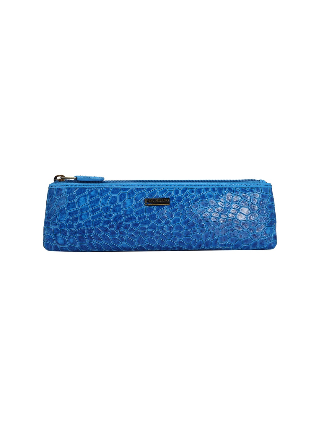 

Da Milano Unisex Textured Leather Travel Pouch, Blue