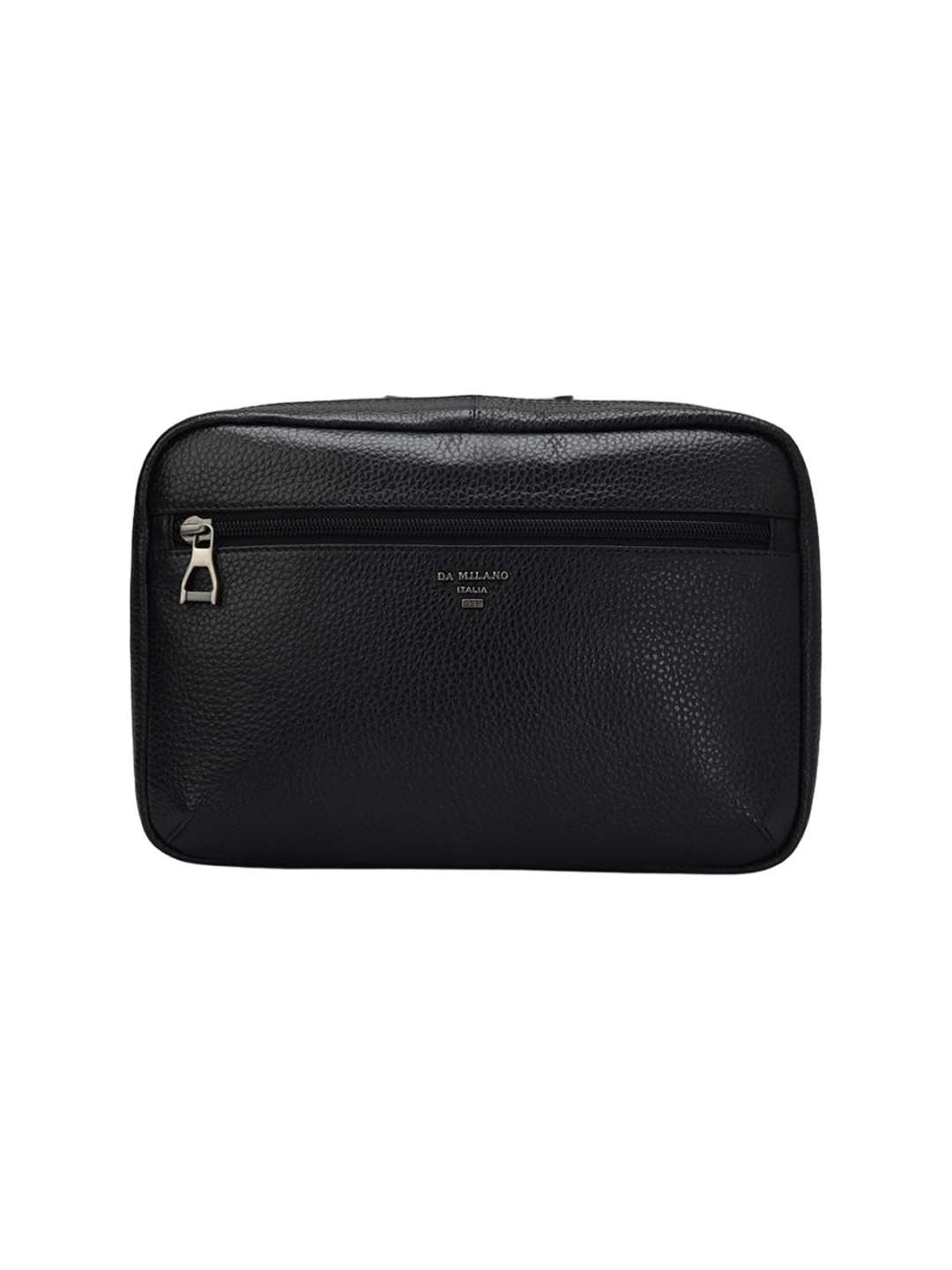 

Da Milano Textured Vanity Bag Leather Travel Accessory, Black