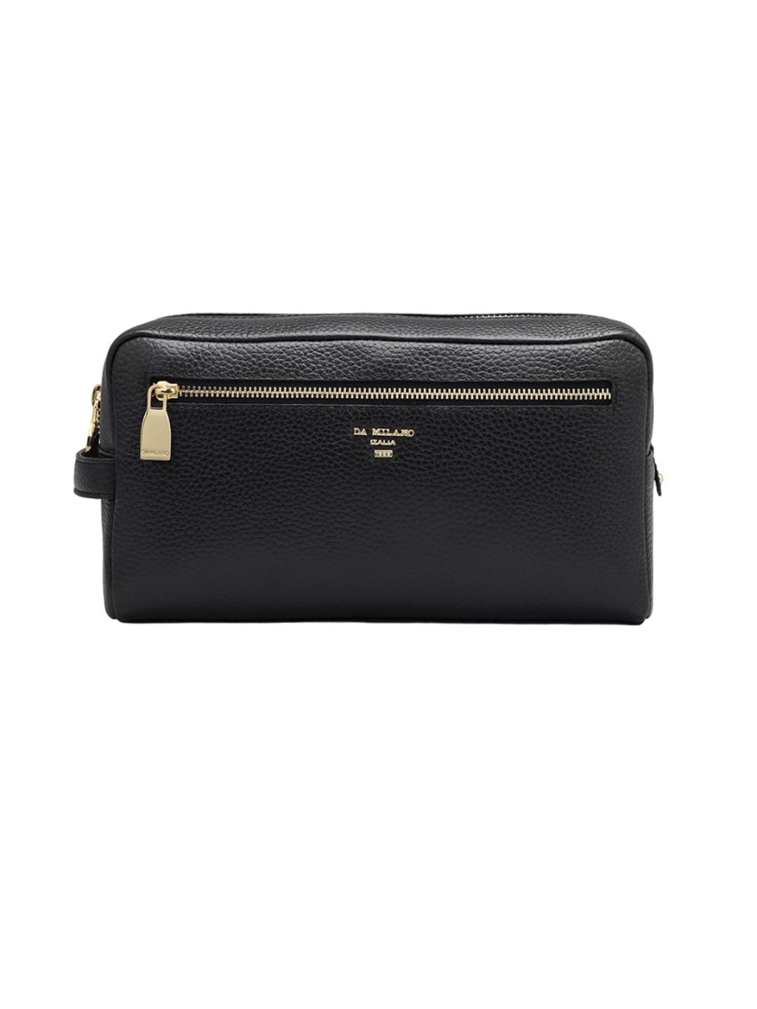 

Da Milano Textured Pouch Leather Travel Accessory, Black