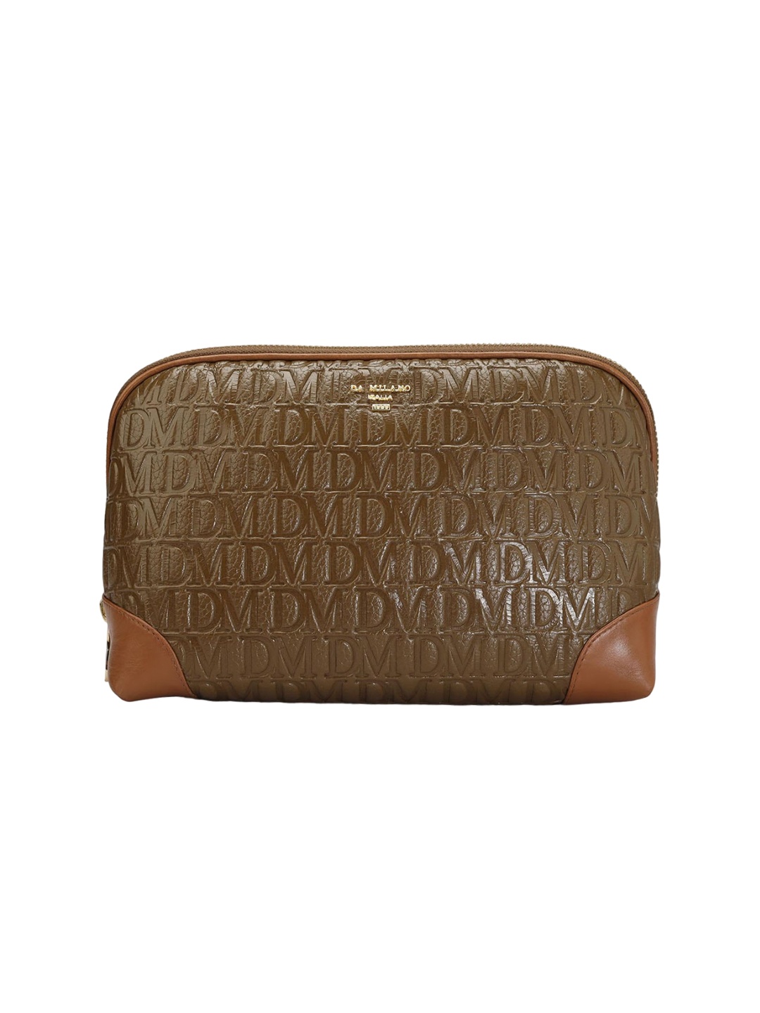 

Da Milano Textured Leather Pouch Travel Accessory, Brown