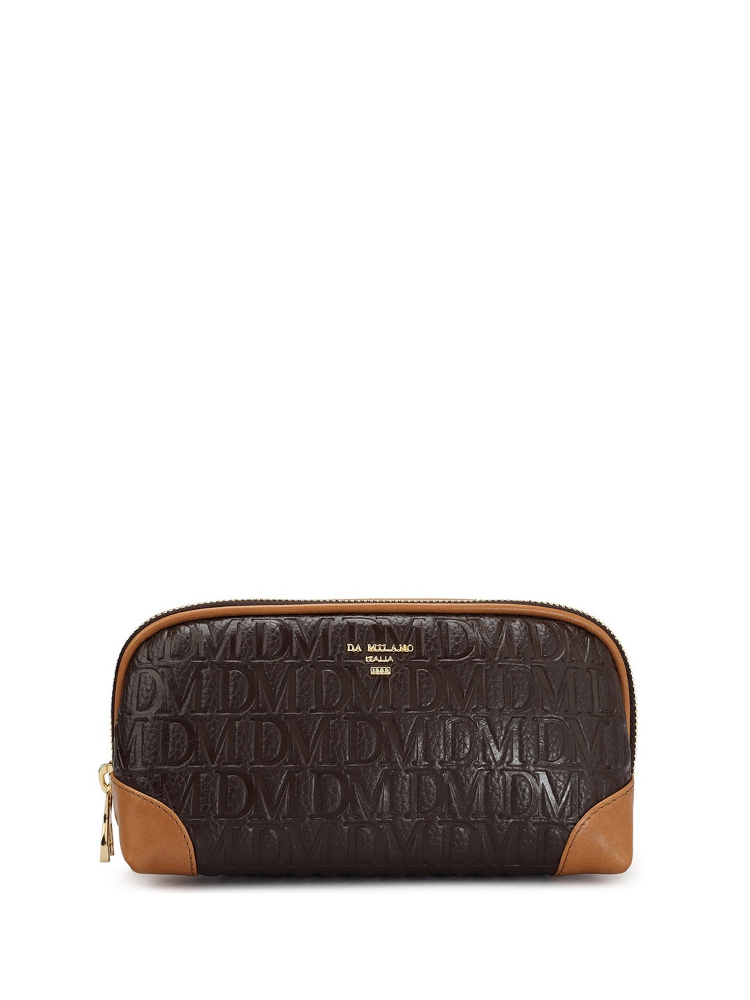 

Da Milano Textured Leather Pouch Travel Accessory, Brown