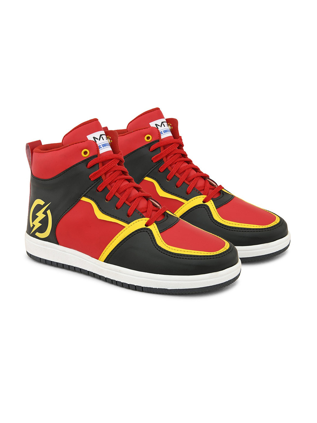 

M7 by Metronaut Men Colourblocked Lightweight Leather Sneakers, Red