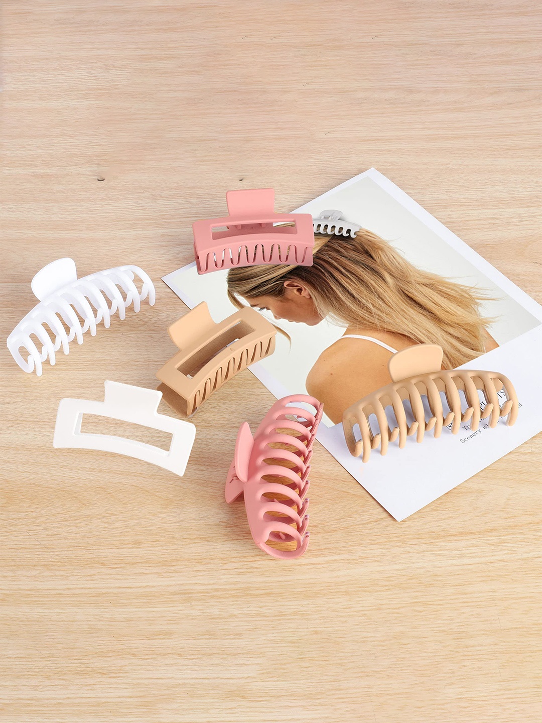 

Xivir Women Set of 6 Claw Clip, Pink