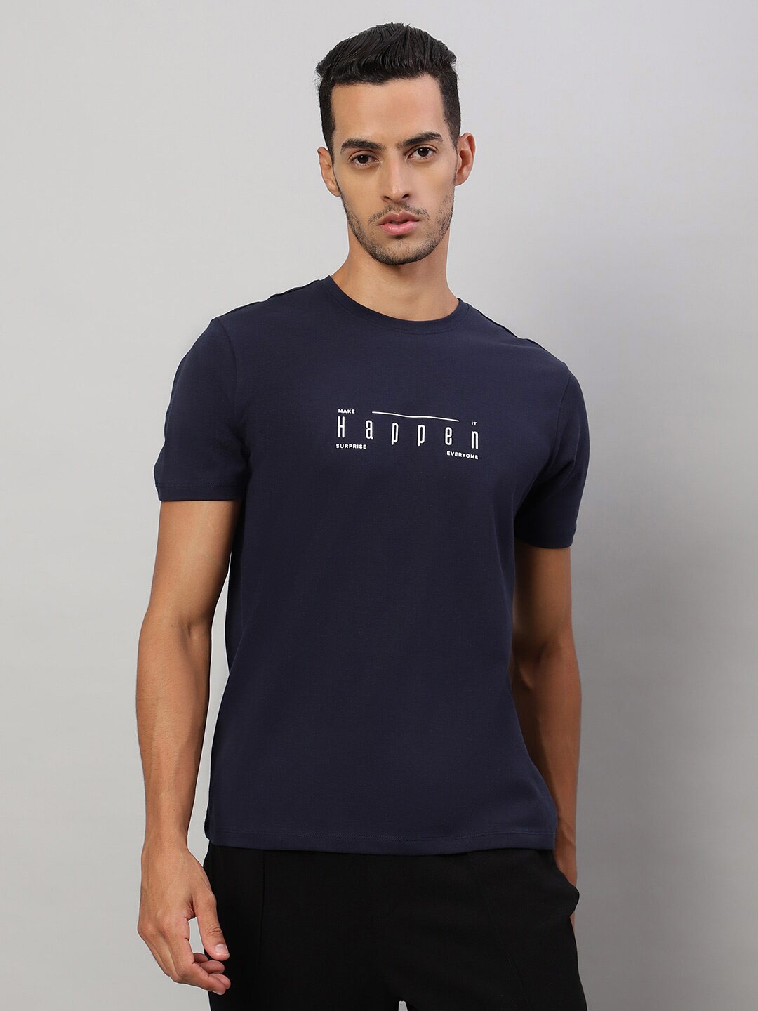 

Nimble Men Typography T-shirt, Blue