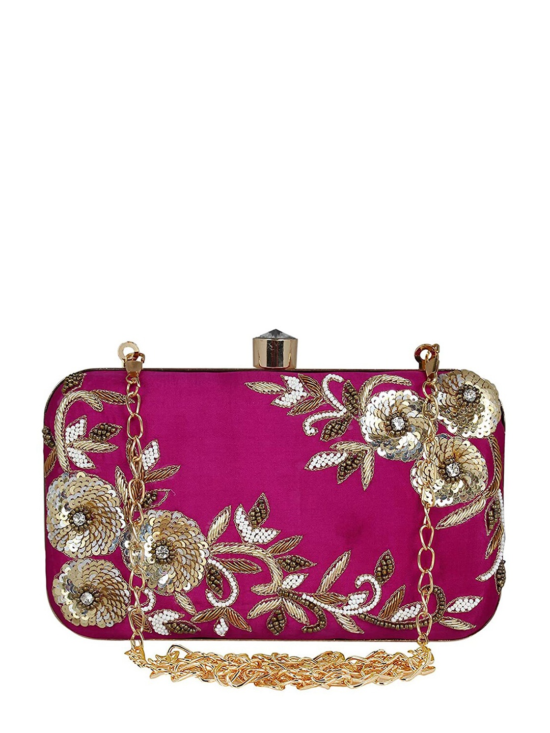 

VASTANS Embellished Box Clutch, Purple