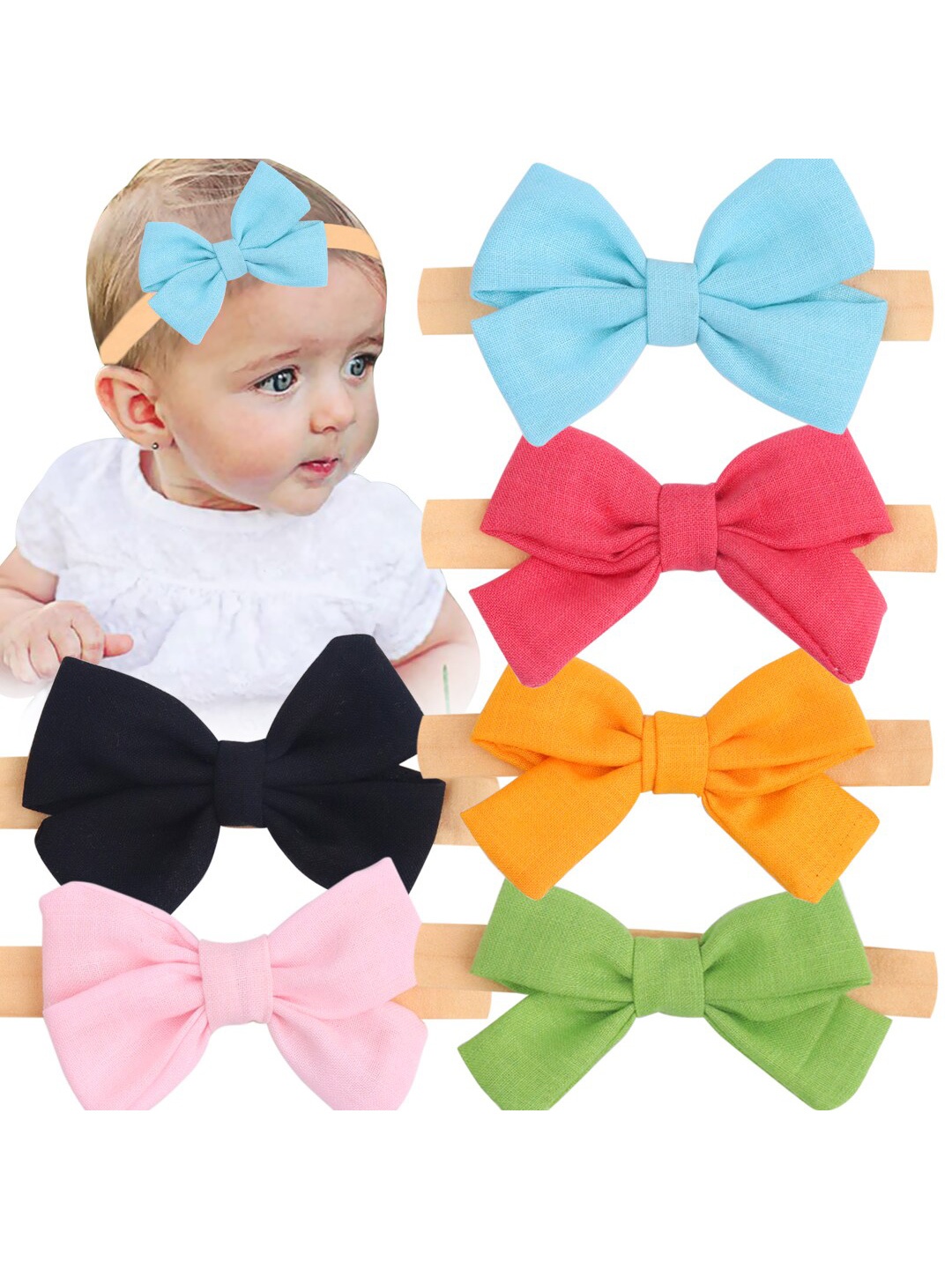 

Xivir Girls Set of 5 Hairband, Yellow
