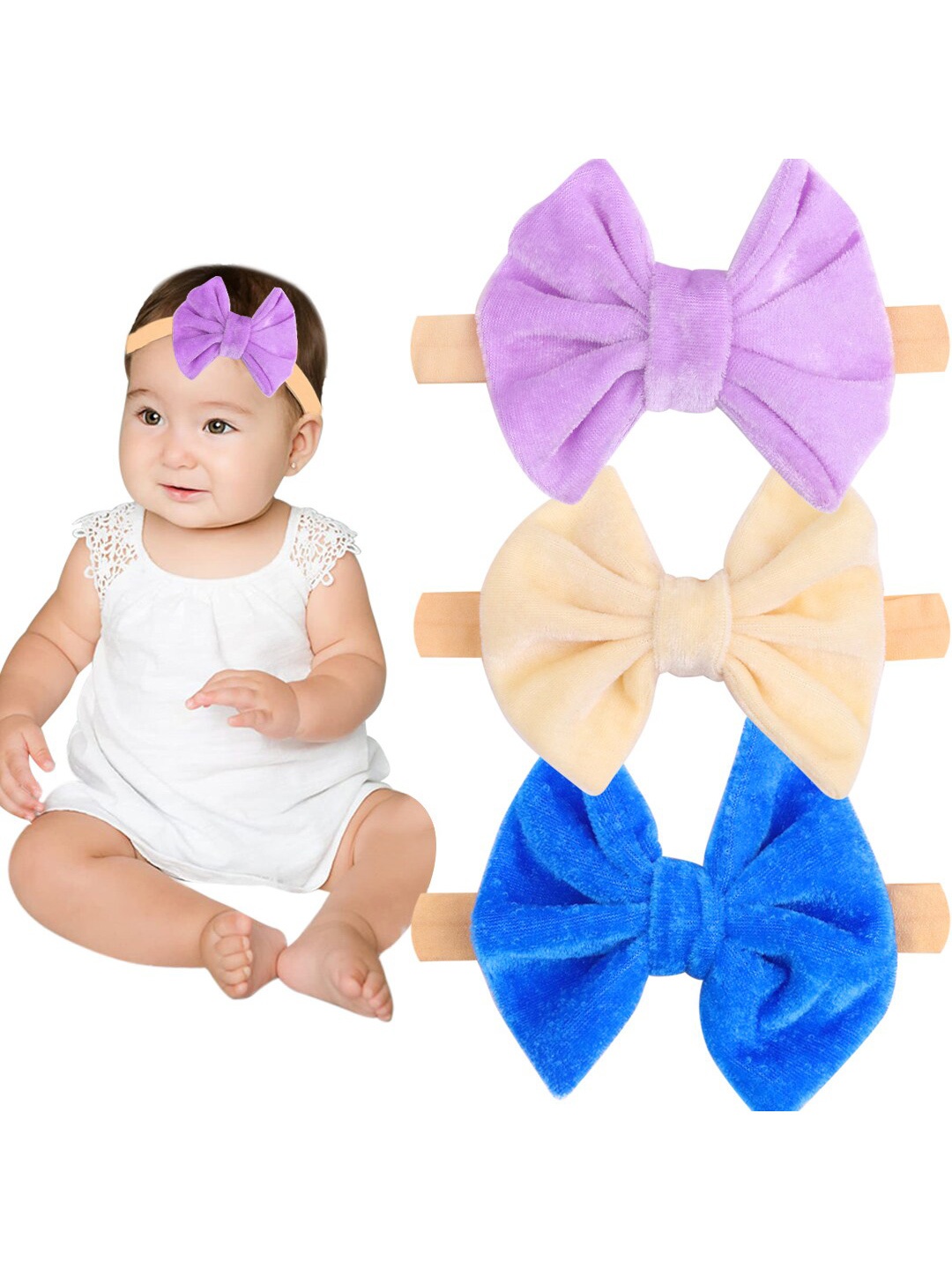 

Xivir Girls Set of 3 Hairband, Blue