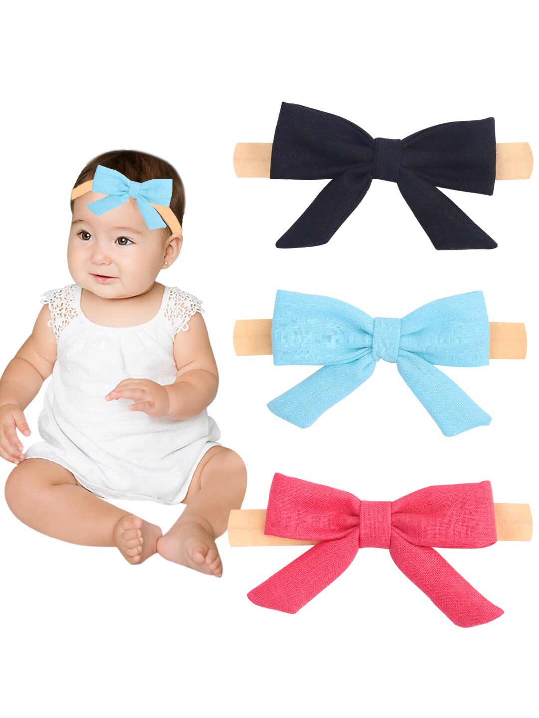 

Xivir Girls Set of 3 Hairbands, Red