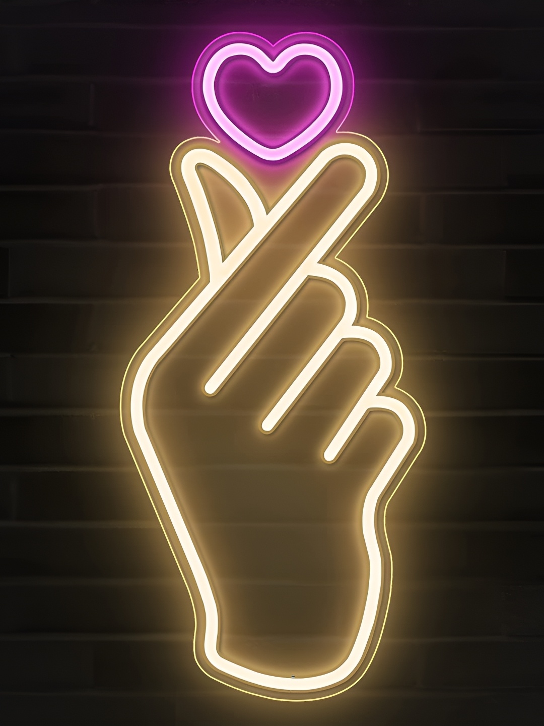 

the party planet Pink & Off White Hand Shaped LED Neon Lights